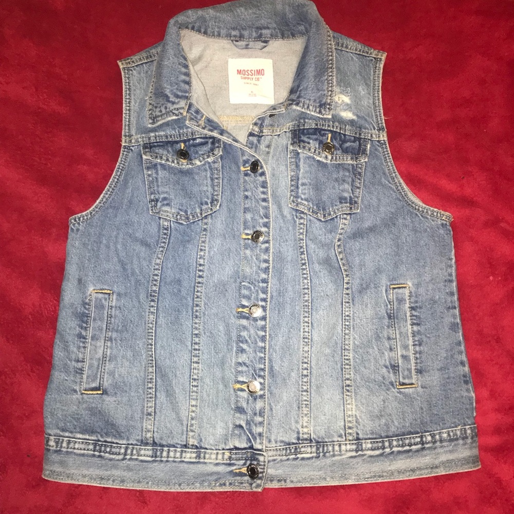 NWOT Distressed Denim Jacket/ Vest